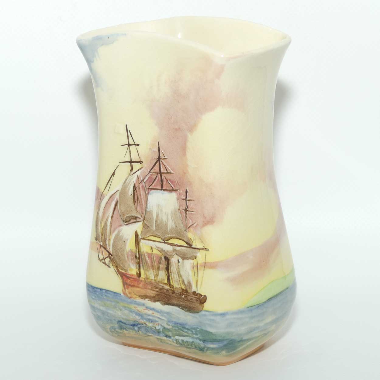 Royal Doulton Famous Ships series | East Indiaman tall flaired vase D5957 | #2