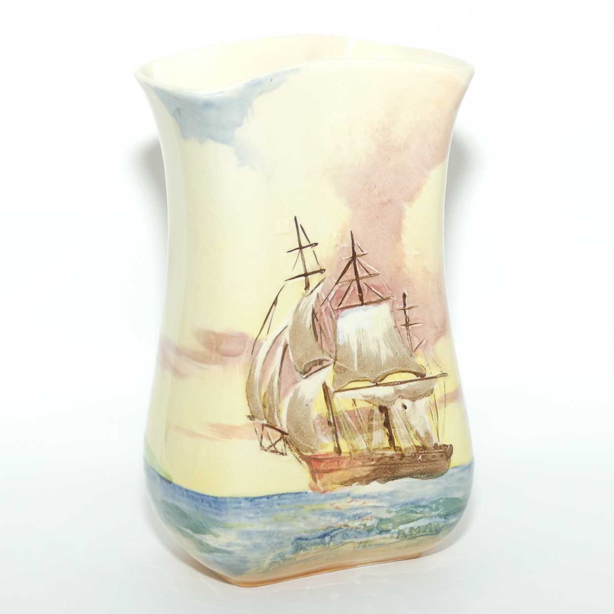 Royal Doulton Famous Ships series | East Indiaman tall flaired vase D5957 | #2