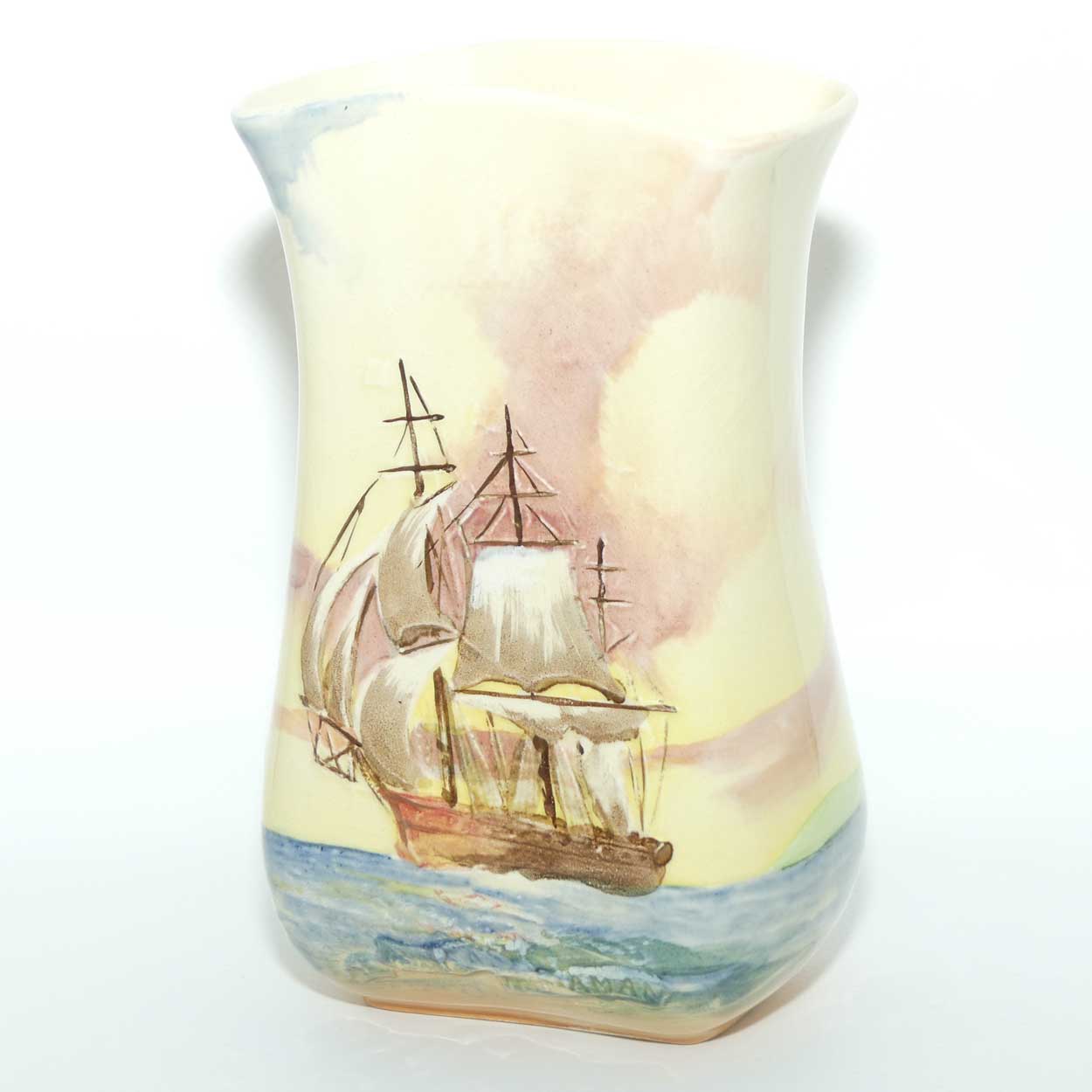Royal Doulton Famous Ships series | East Indiaman tall flaired vase D5957 | #2