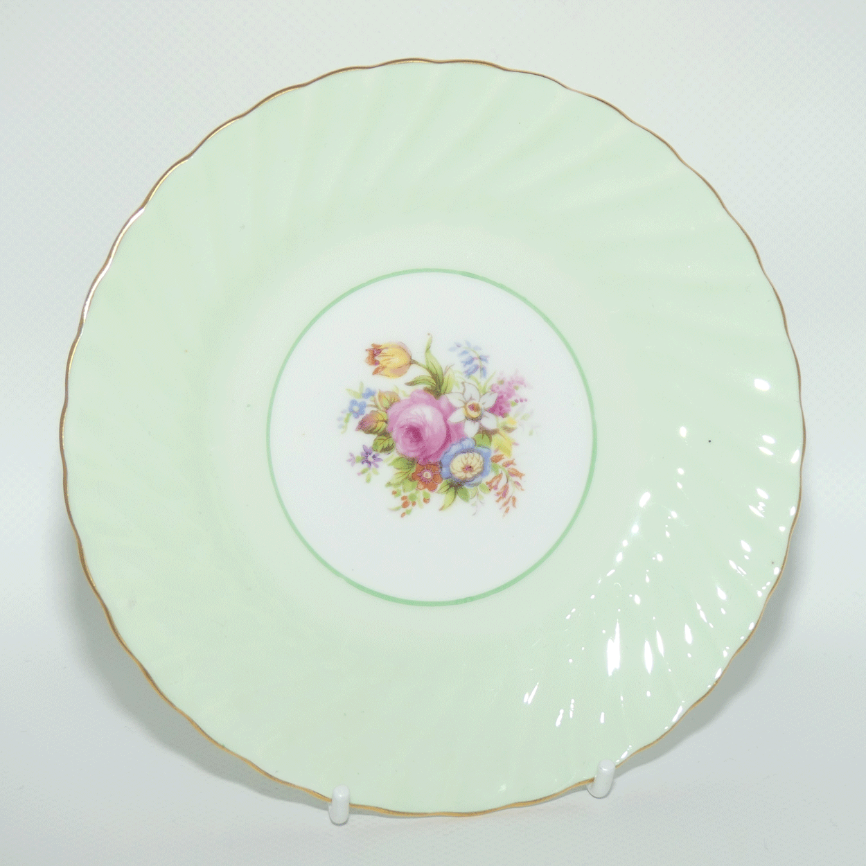EB Foley Bone China Floral Spray trio | Light Green wash