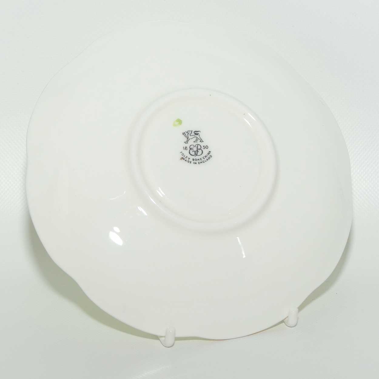 EB Foley Bone China Floral Spray trio | Light Green wash | Footed cup