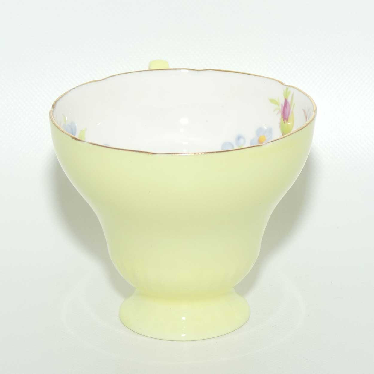 EB Foley Bone China Floral Spray trio | Buttercup Yellow wash | Footed cup