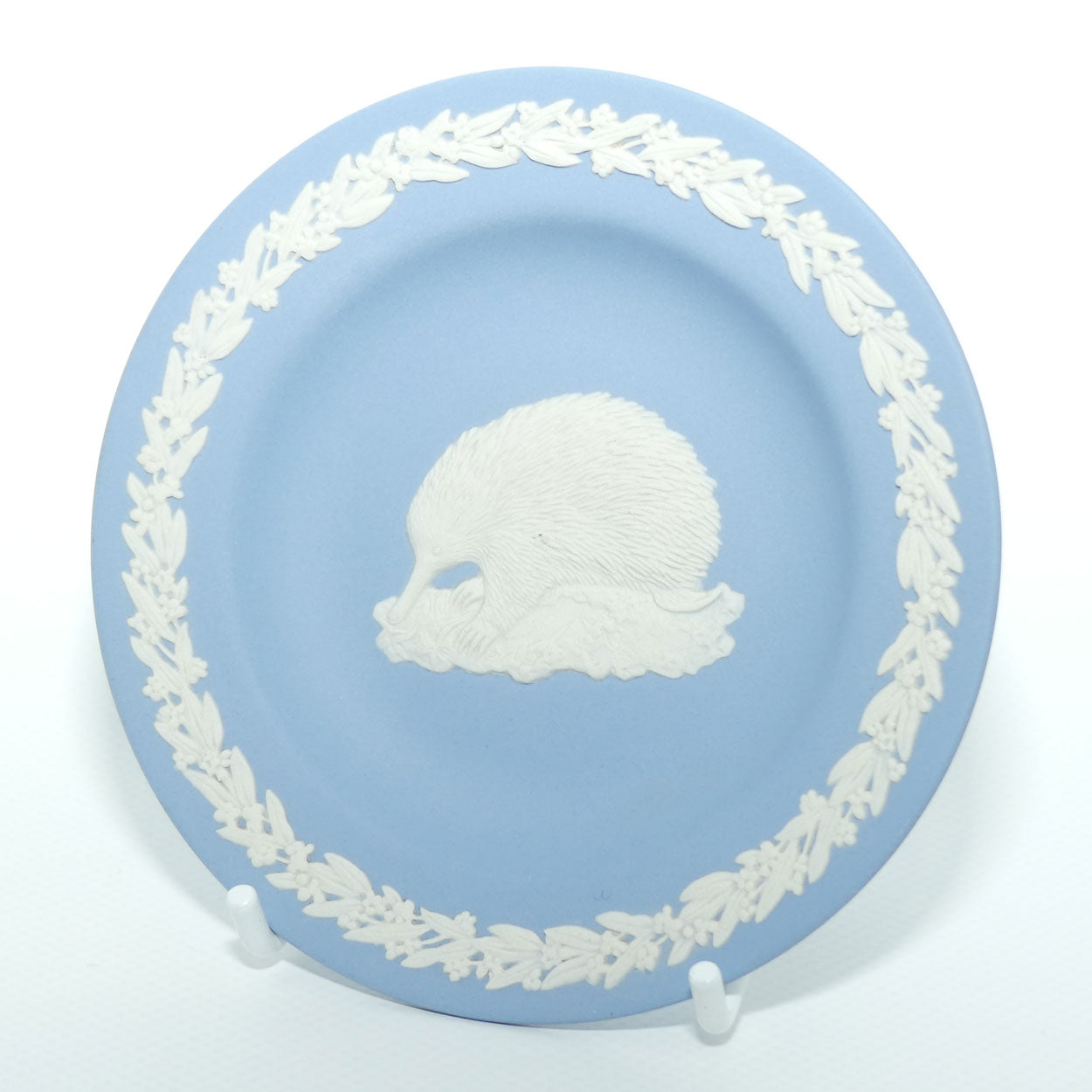 Wedgwood Jasper | Australian Fauna | White on Pale Blue | Echidna plate