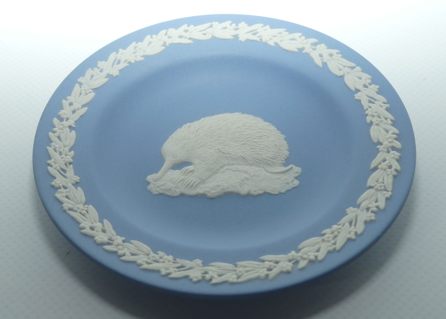 Wedgwood Jasper | Australian Fauna | White on Pale Blue | Echidna plate
