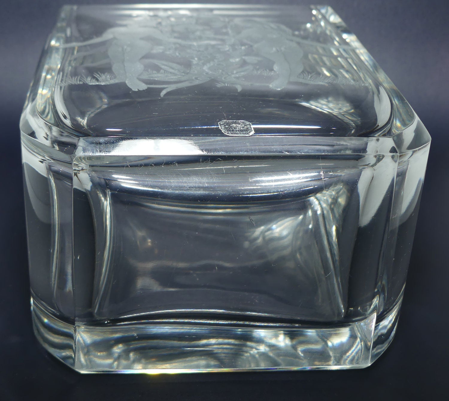 Kosta Sweden Engraved Adam and Eve | Garden of Eden vase by Elis Bergh