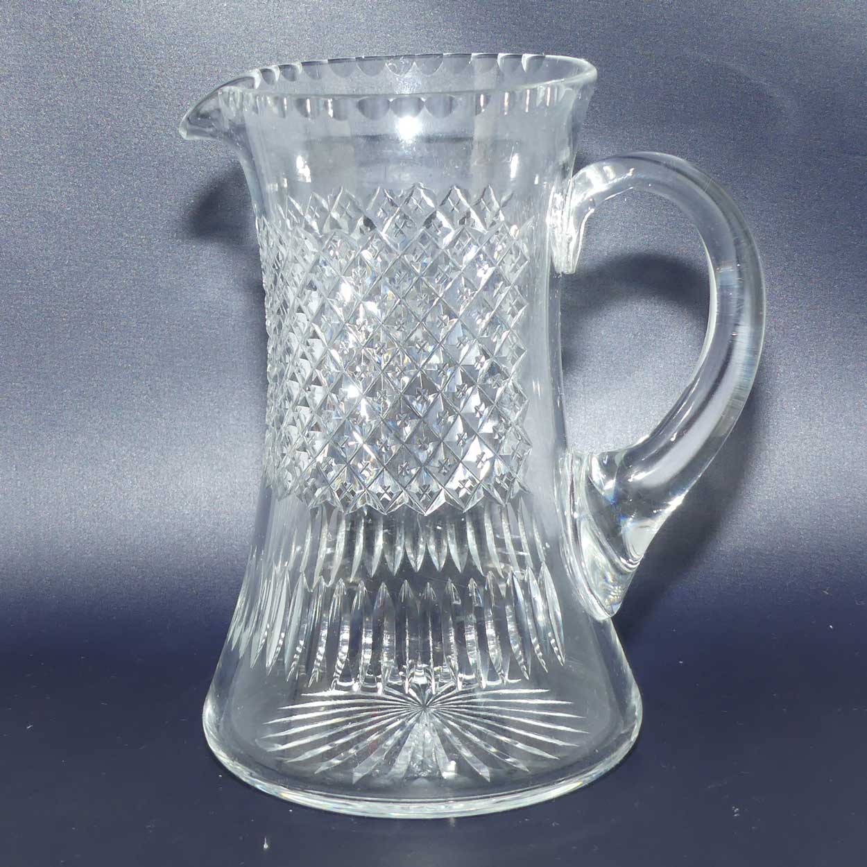 Fine quality Edwardian era crystal water jug