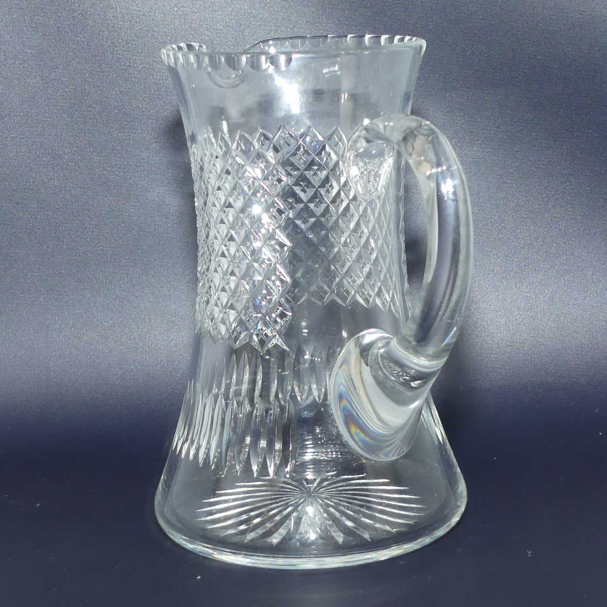 Fine quality Edwardian era crystal water jug
