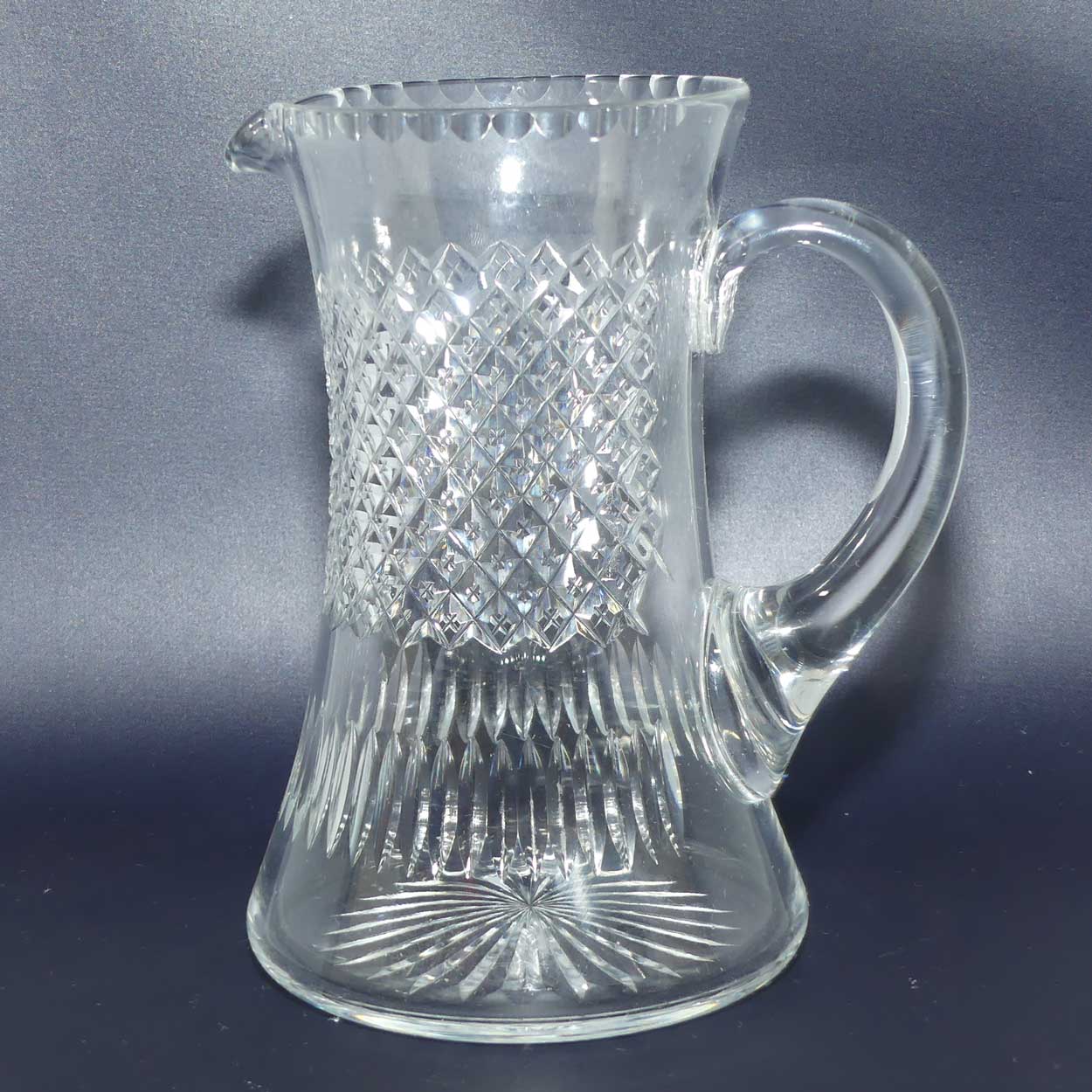 Fine quality Edwardian era crystal water jug