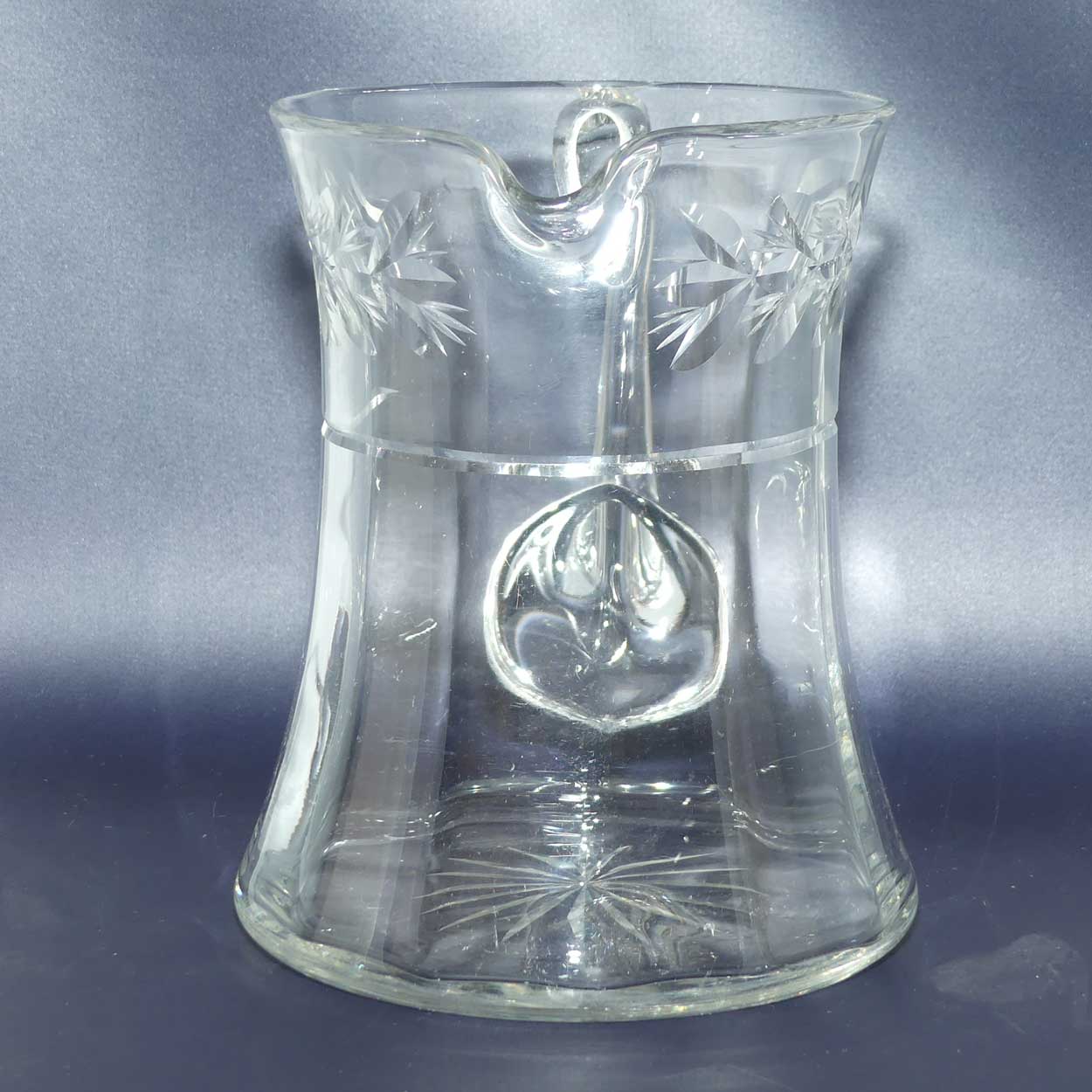 Edwardian era Cut Crystal waisted shape water jug