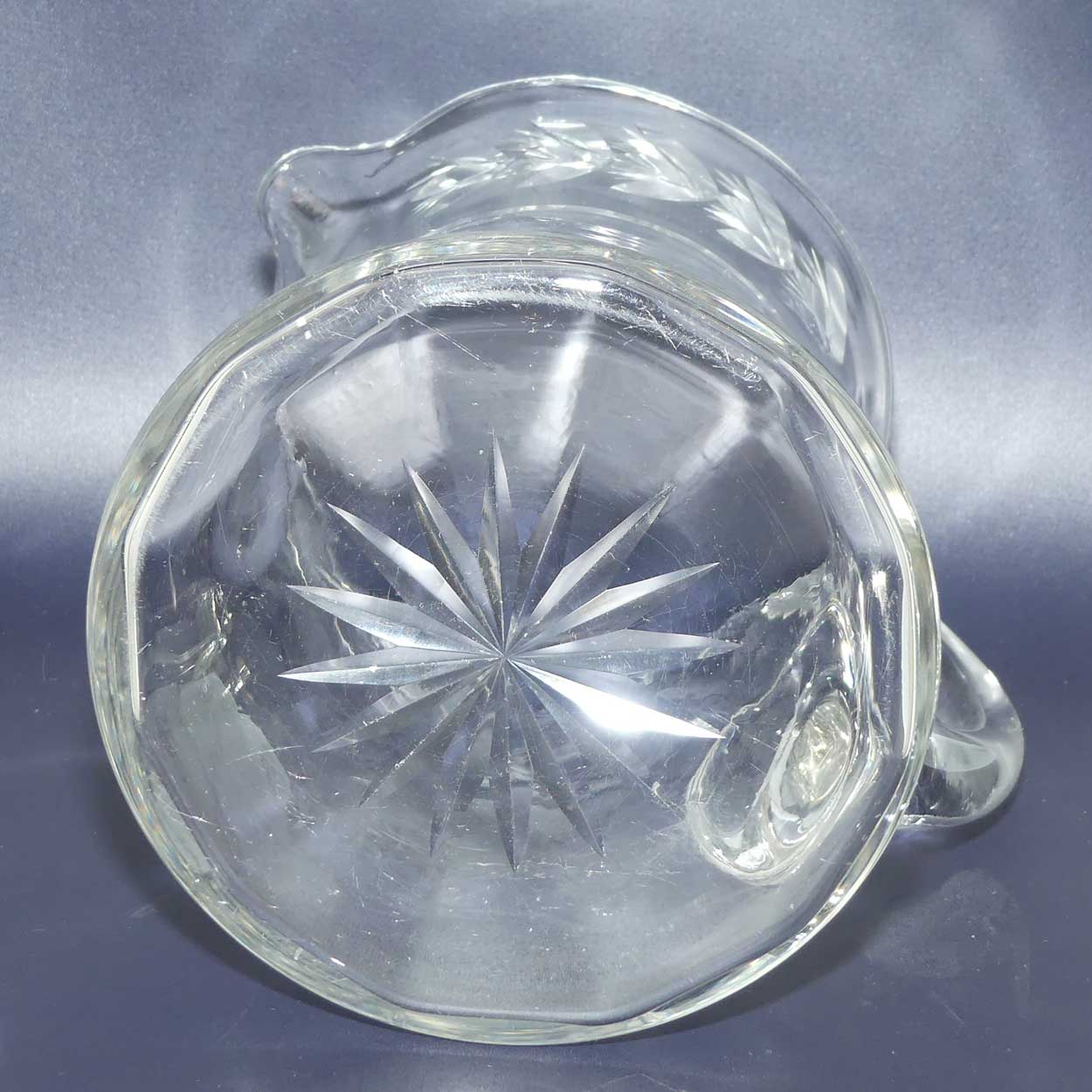 Edwardian era Cut Crystal waisted shape water jug