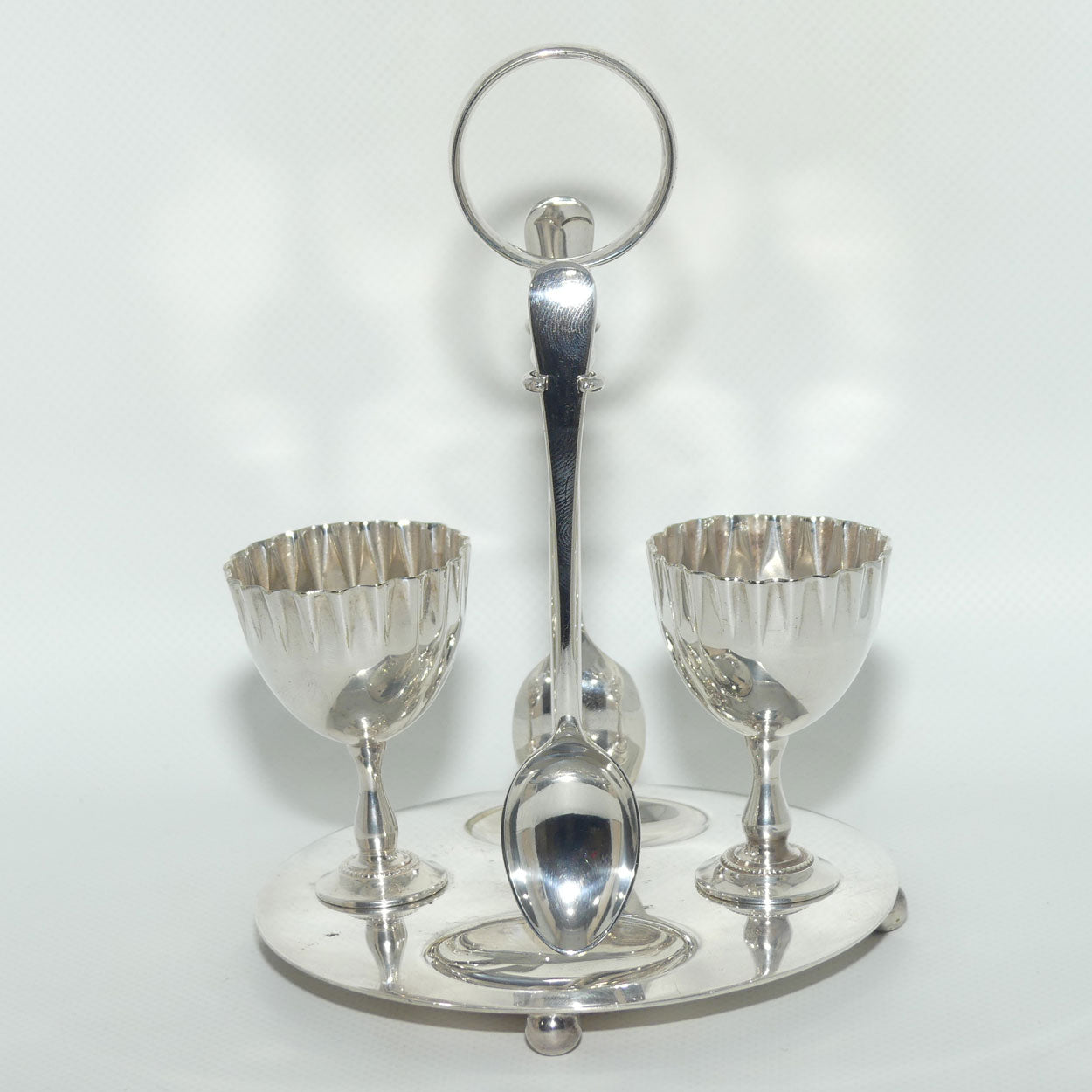 Silver Plated EPNS egg set for 2 | marked FR & S BRISBANE