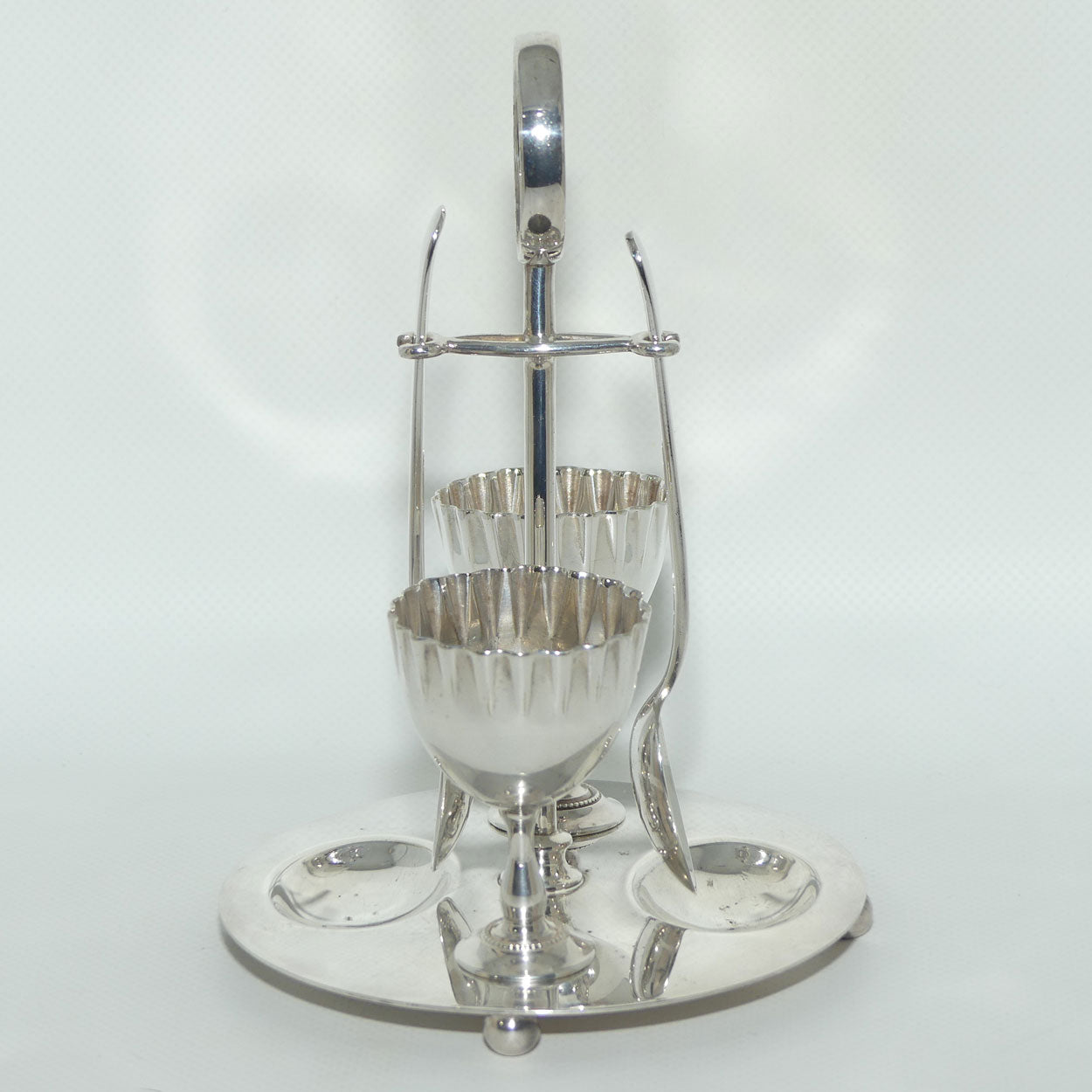 Silver Plated EPNS egg set for 2 | marked FR & S BRISBANE