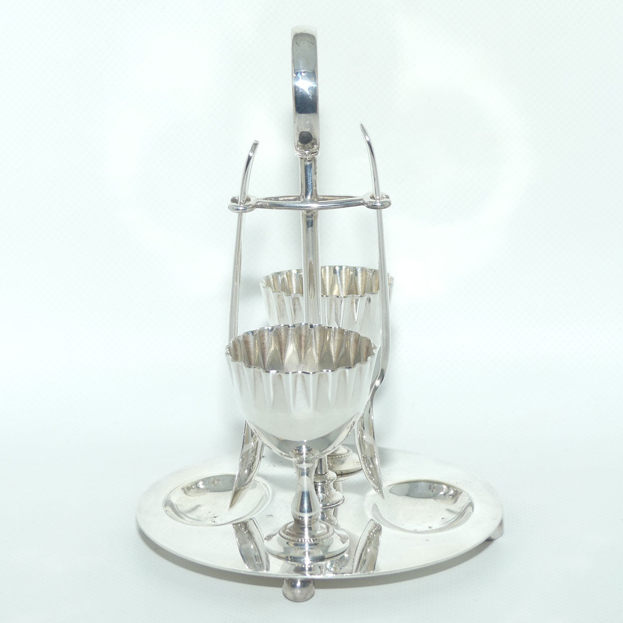Silver Plated EPNS egg set for 2 | marked FR & S BRISBANE