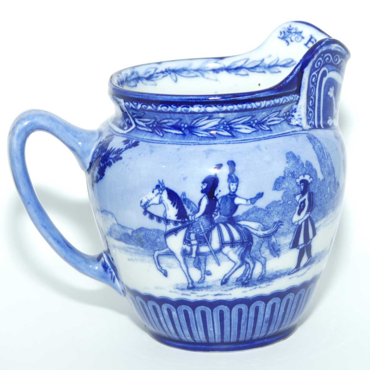 Royal Doulton Flow Blue Eglinton Tournament jug D1425 | Castle shape
