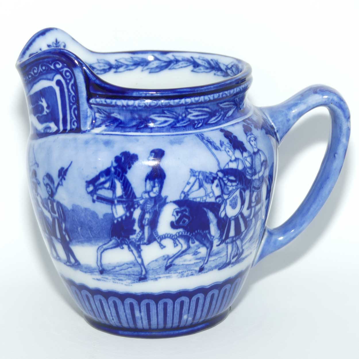 Royal Doulton Flow Blue Eglinton Tournament jug D1425 | Castle shape
