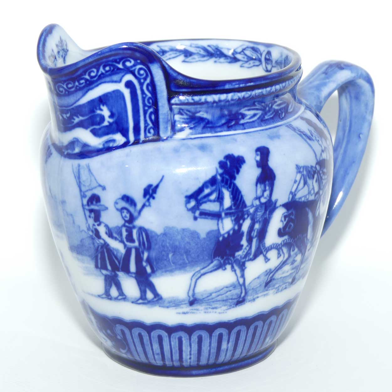 Royal Doulton Flow Blue Eglinton Tournament jug D1425 | Castle shape