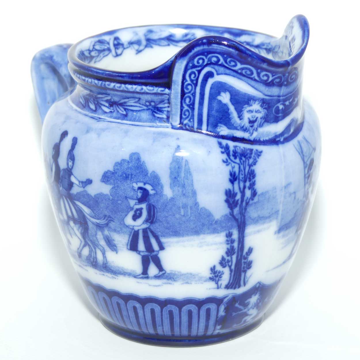 Royal Doulton Flow Blue Eglinton Tournament jug D1425 | Castle shape