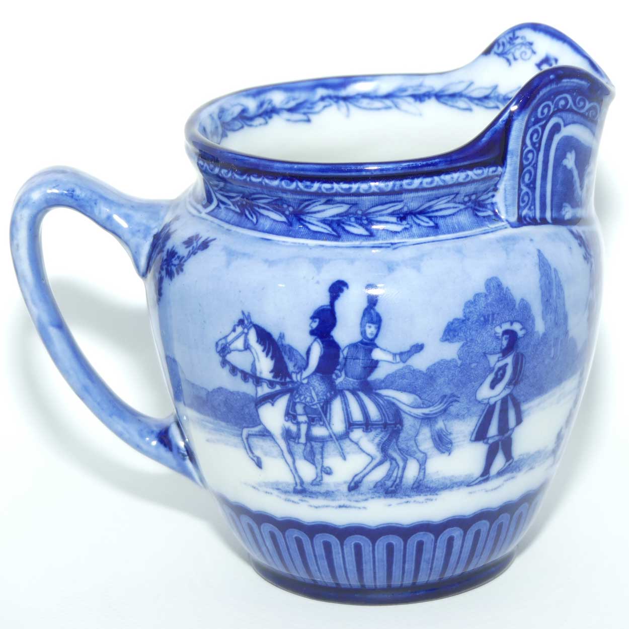 Royal Doulton Flow Blue Eglinton Tournament jug D1425 | Castle shape