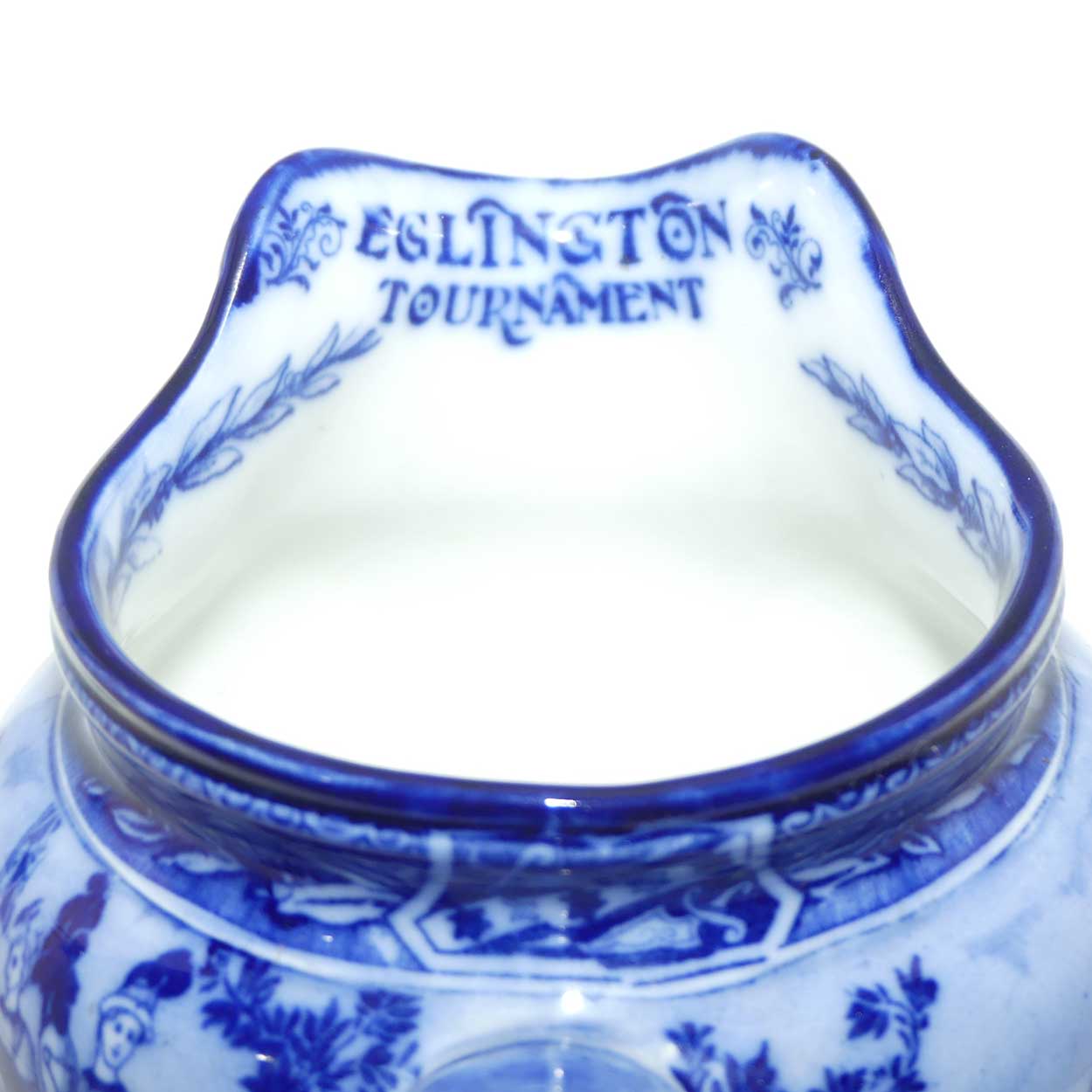 Royal Doulton Flow Blue Eglinton Tournament jug D1425 | Castle shape