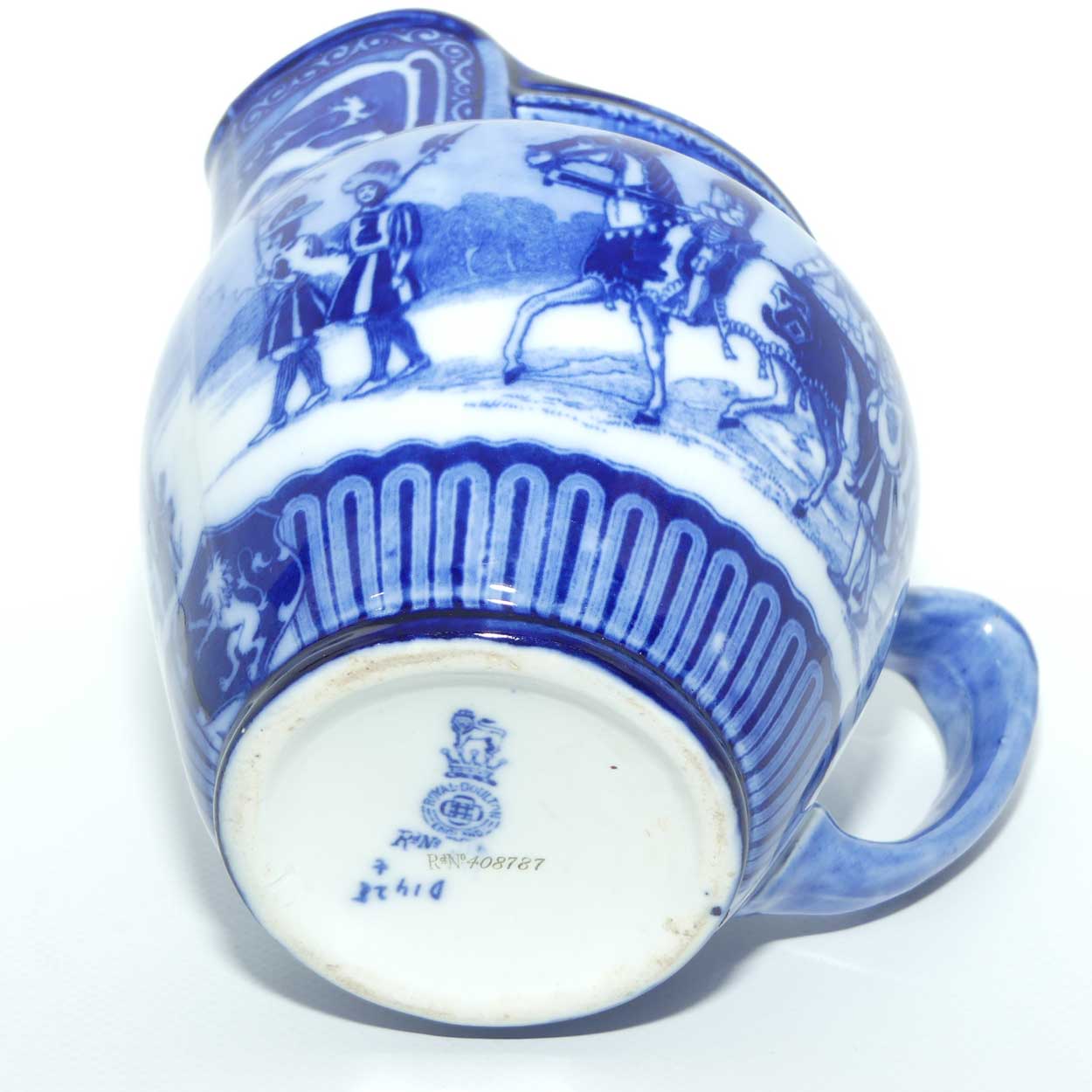 Royal Doulton Flow Blue Eglinton Tournament jug D1425 | Castle shape