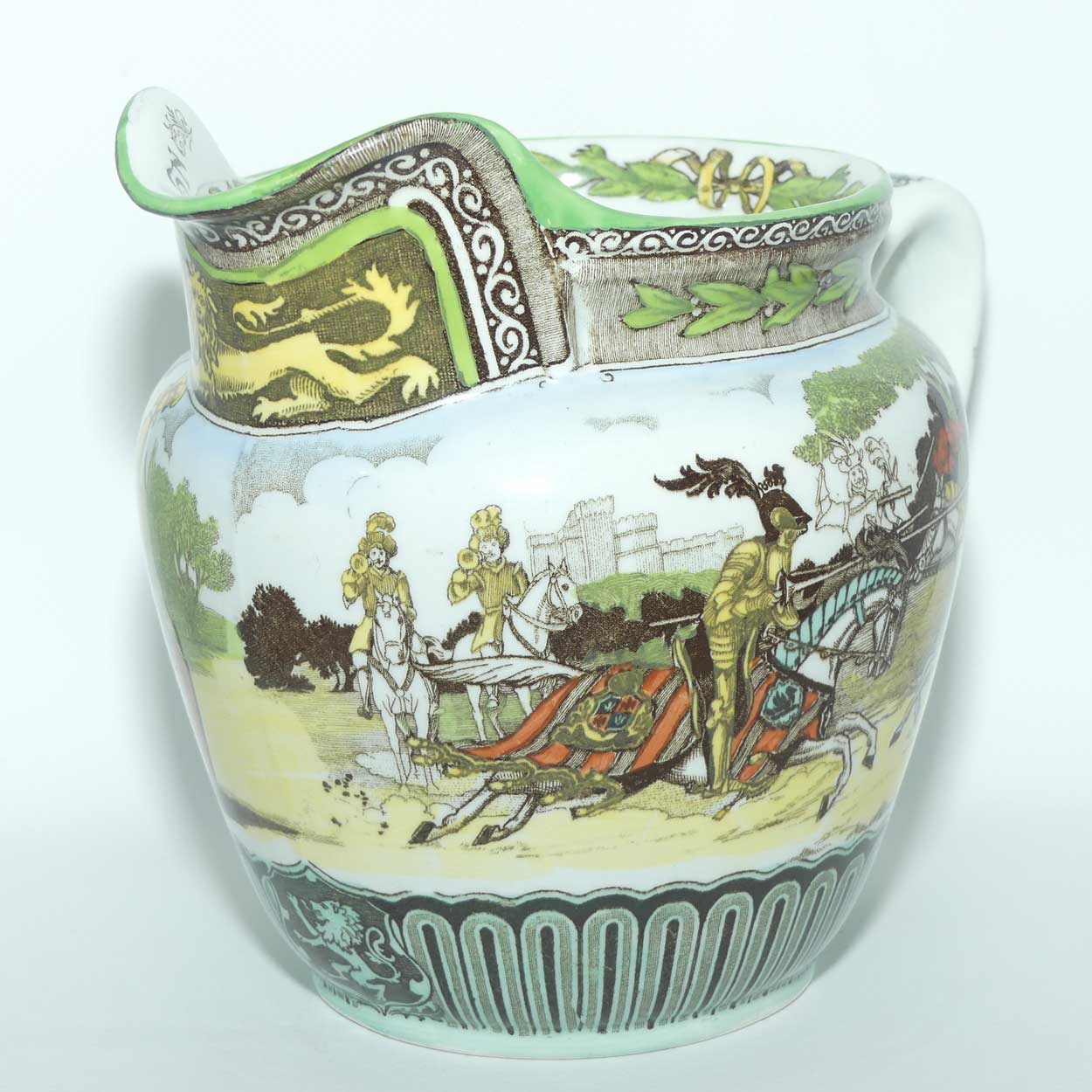 Royal Doulton Eglinton Tournament jug D1425 | Castle shape | Sepia and Green