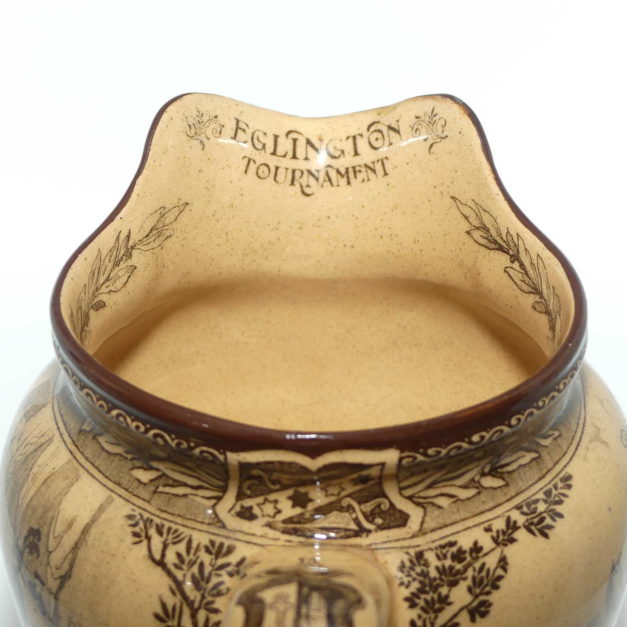 Royal Doulton Eglinton Tournament pattern jug | Castle shape | Whieldon Glaze