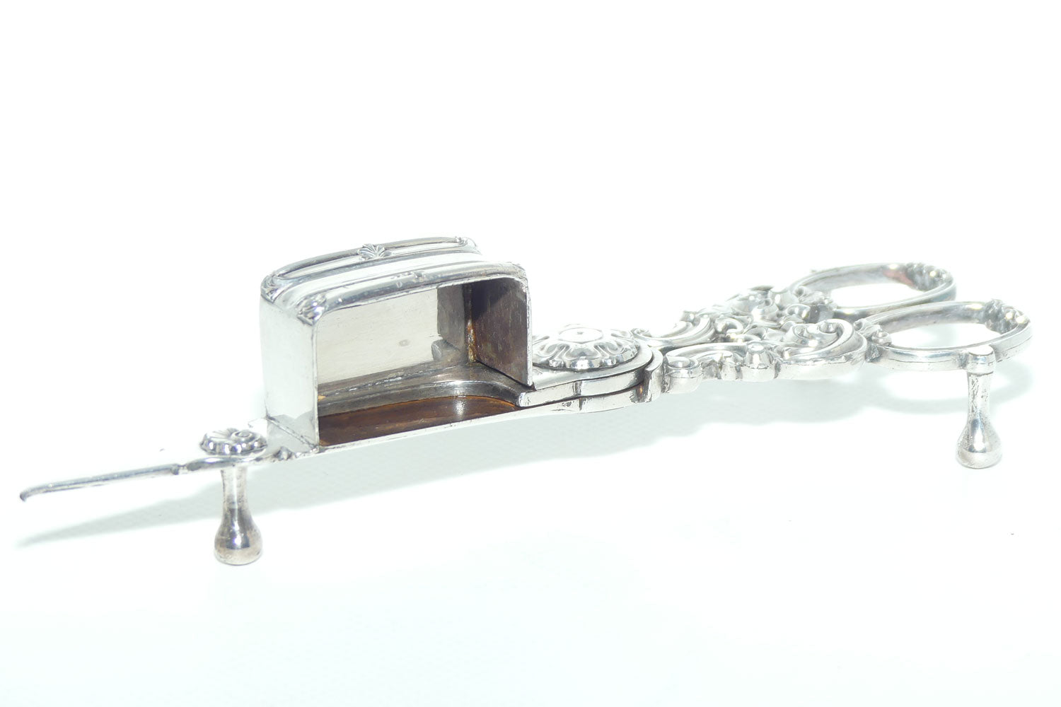 Mid Victorian era pair of Silver Plate Wick trimmers | Gilbert manufacture