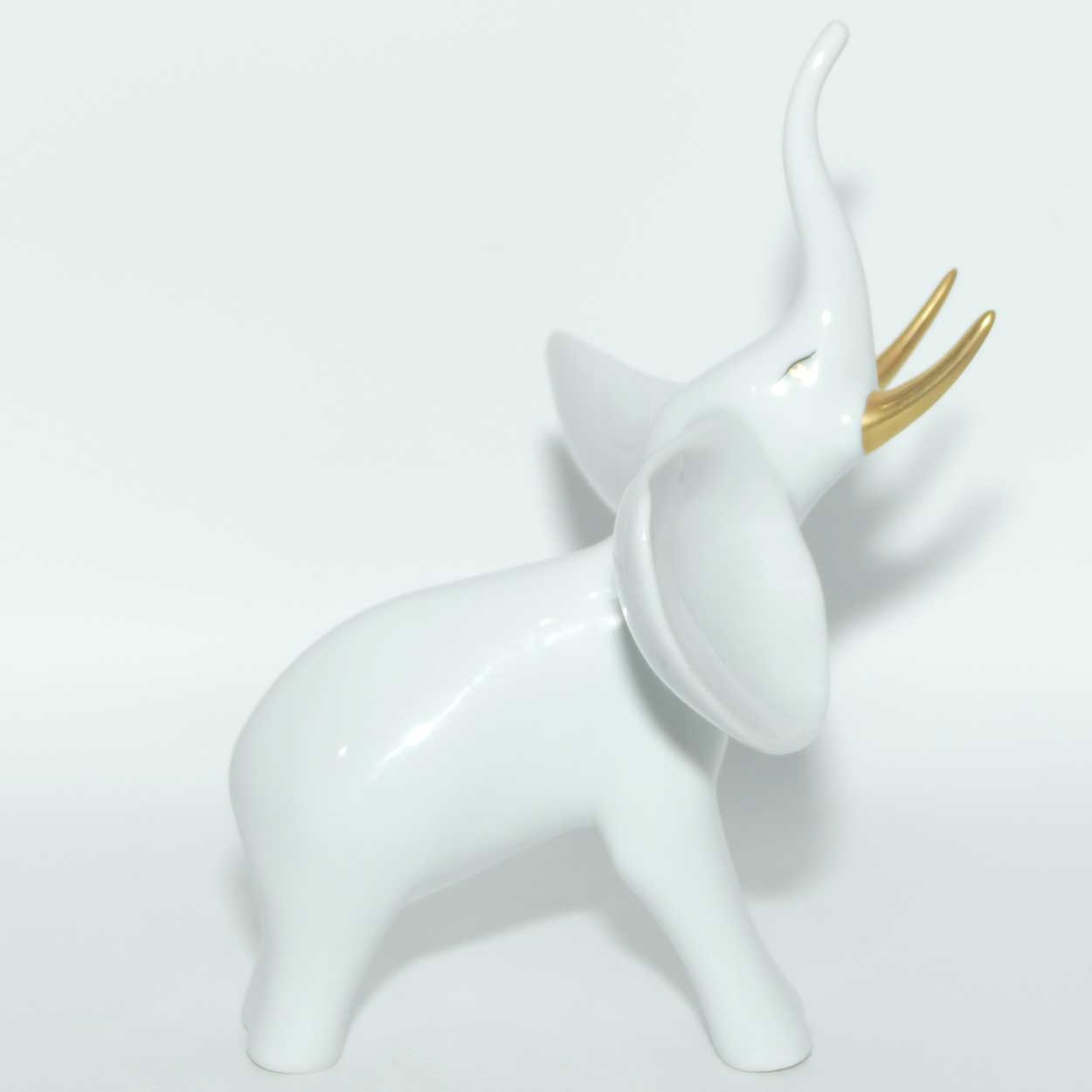 Vintage Hollohaza Hungary Elephant | Trunk in Salute