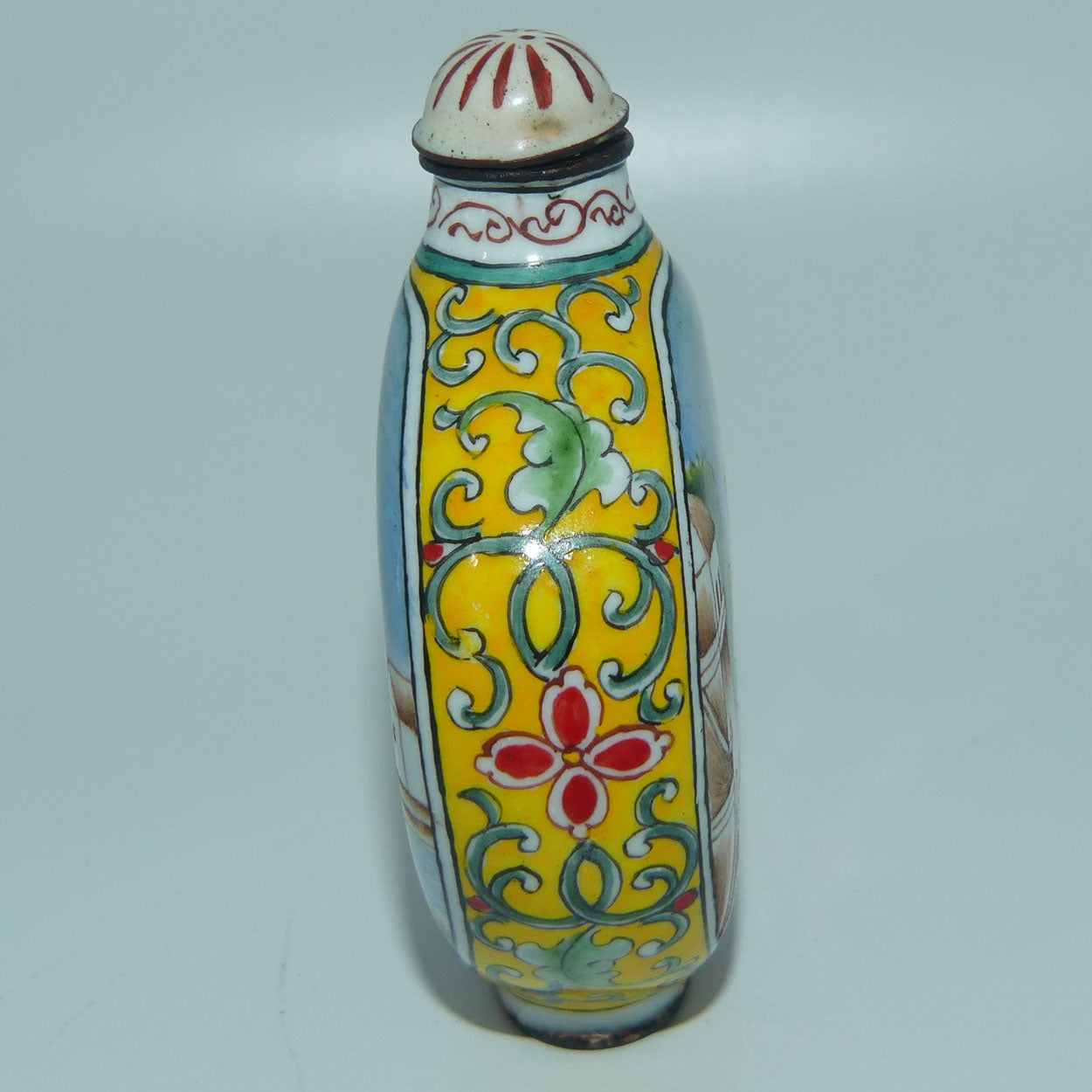 Chinese Hand Painted Enamel on Copper Snuff bottle | European Ladies with Children