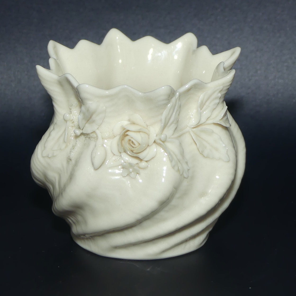 Belleek Floral decorated Thistle vase | 3rd Green Mark