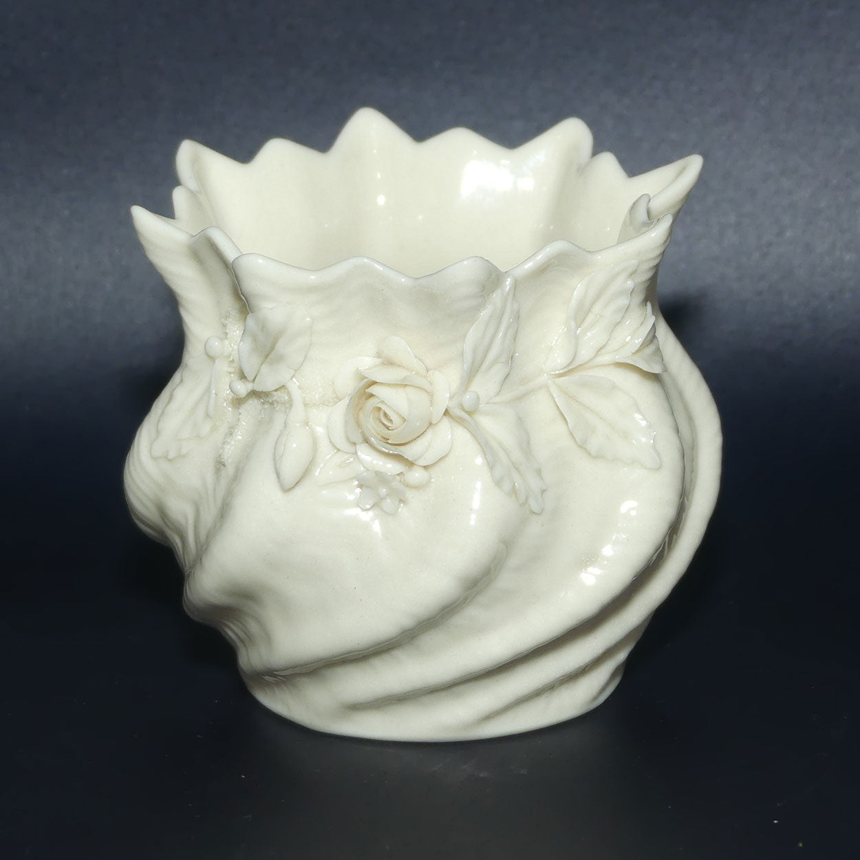 Belleek Floral decorated Thistle vase | 3rd Green Mark