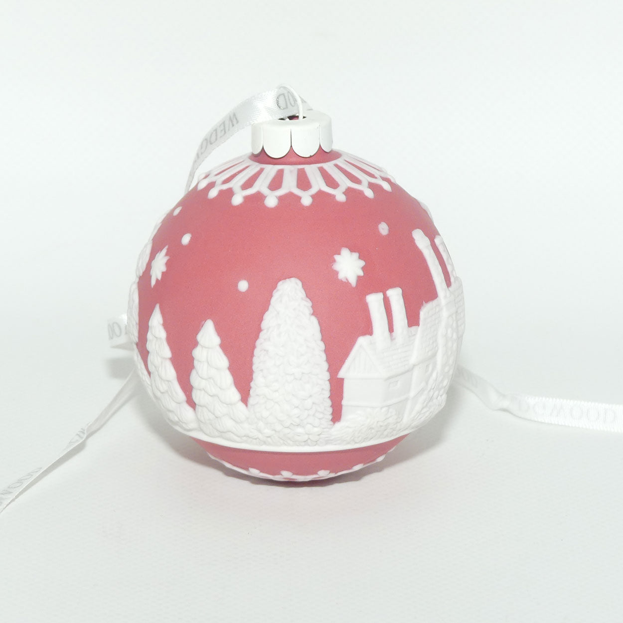 Wedgwood Jasperware Christmas ornament bauble | Red English Countryside | boxed