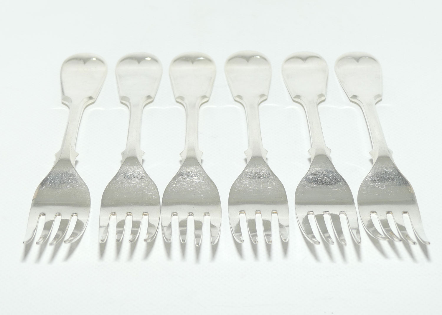 Set of 6 John Dixon and Sons | Silver Plated Fiddle Pattern Dinner Forks | 20.5cm