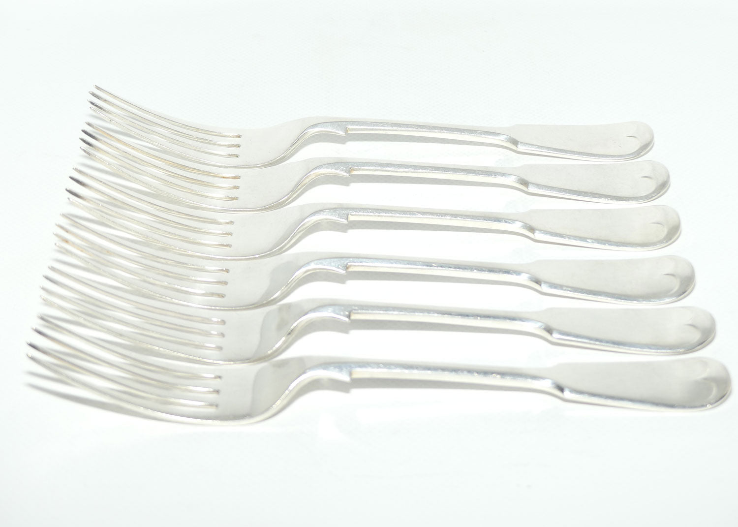 Set of 6 John Dixon and Sons | Silver Plated Fiddle Pattern Dinner Forks | 20.5cm