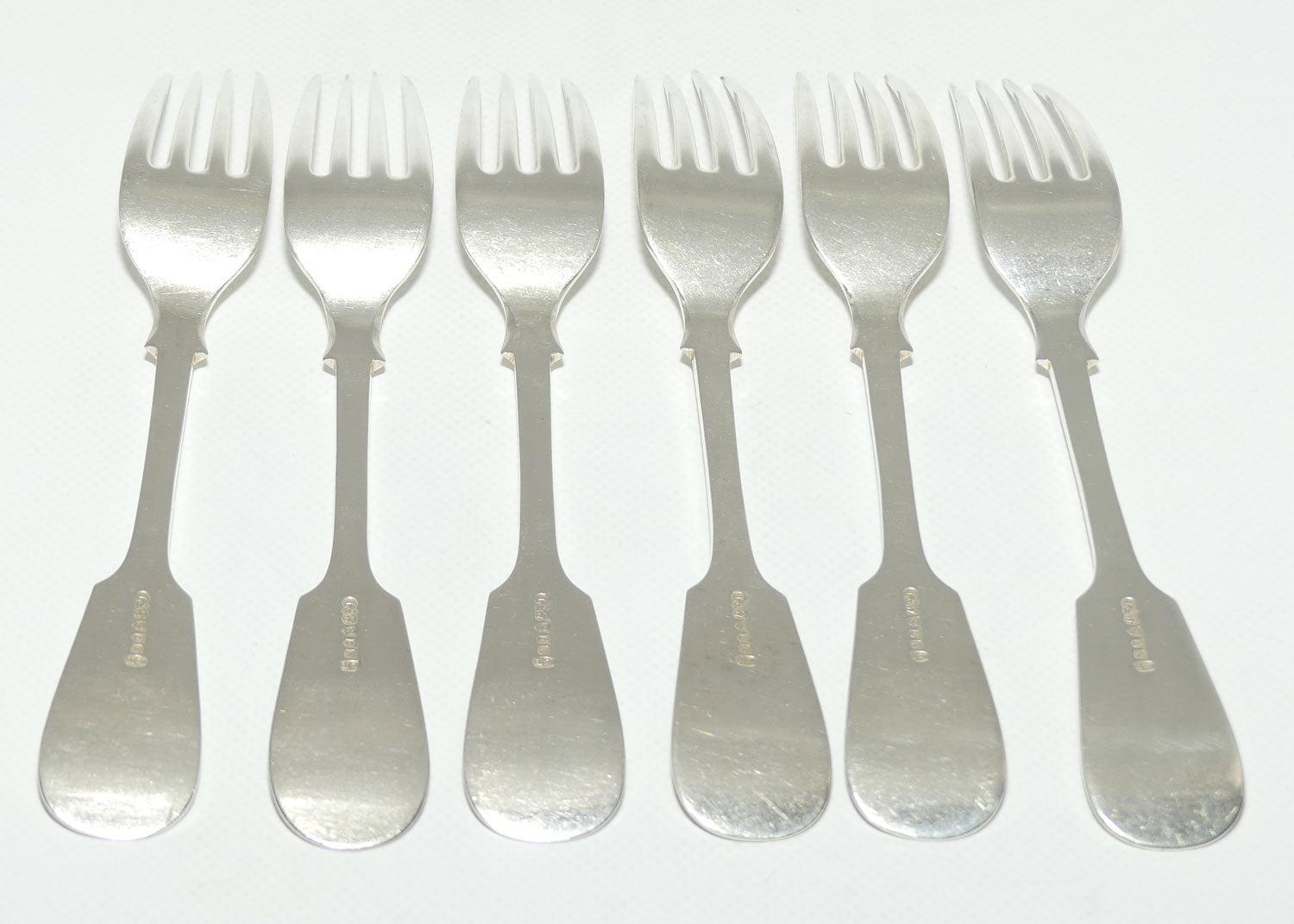 Set of 6 John Dixon and Sons | Silver Plated Fiddle Pattern Dinner Forks | 20.5cm