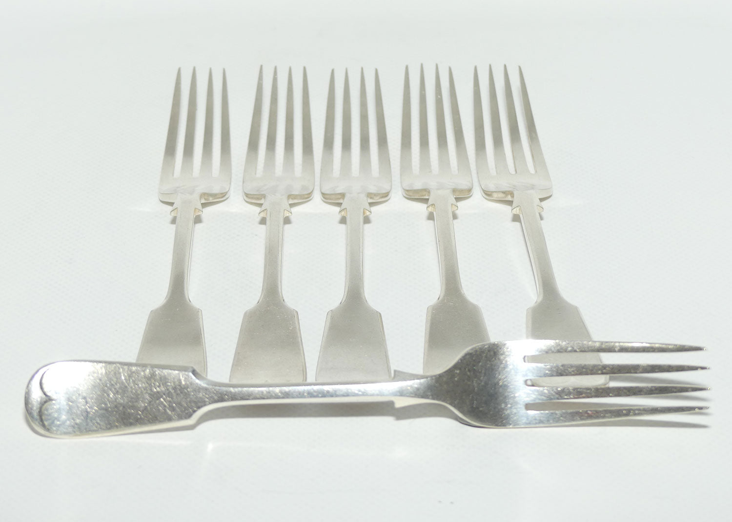 Set of 6 John Dixon and Sons | Silver Plated Fiddle Pattern Salad Forks | 18cm