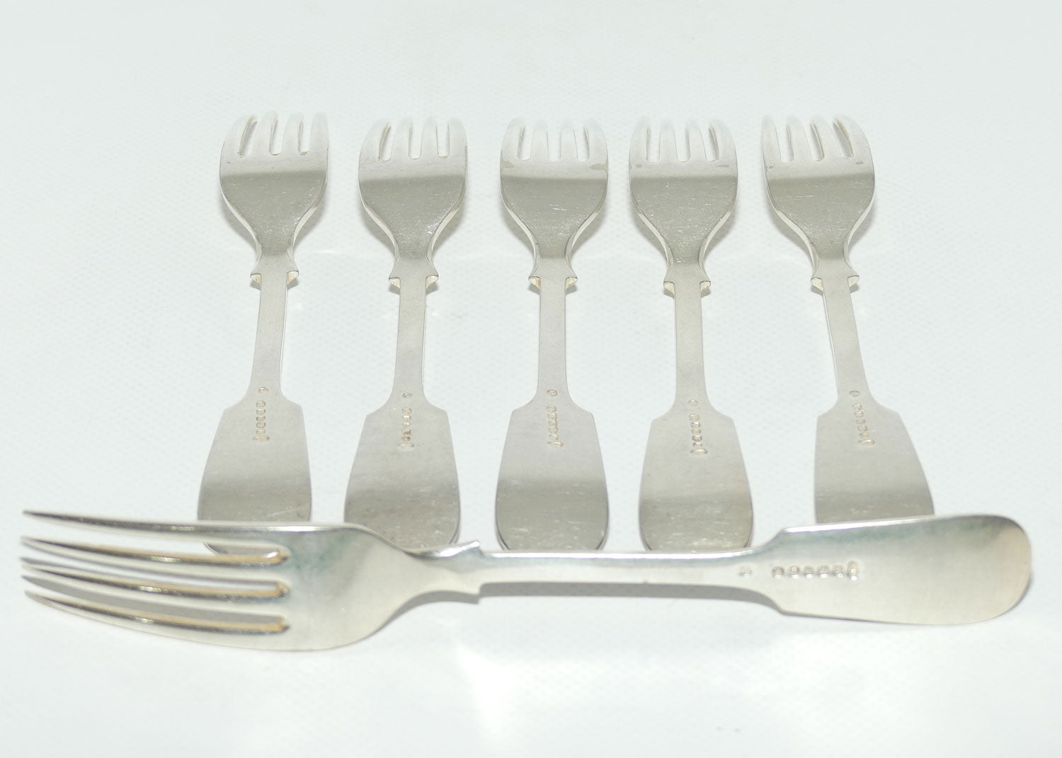 Set of 6 John Dixon and Sons | Silver Plated Fiddle Pattern Salad Forks | 18cm