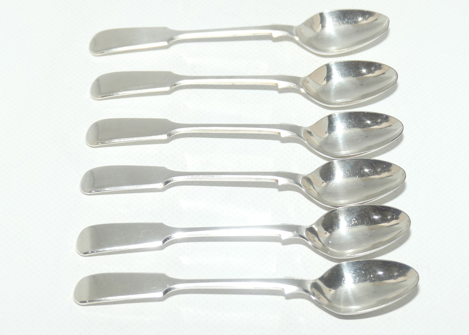 Set of 6 John Dixon and Son | Silver Plated Fiddle Pattern Teaspoon | 12cm