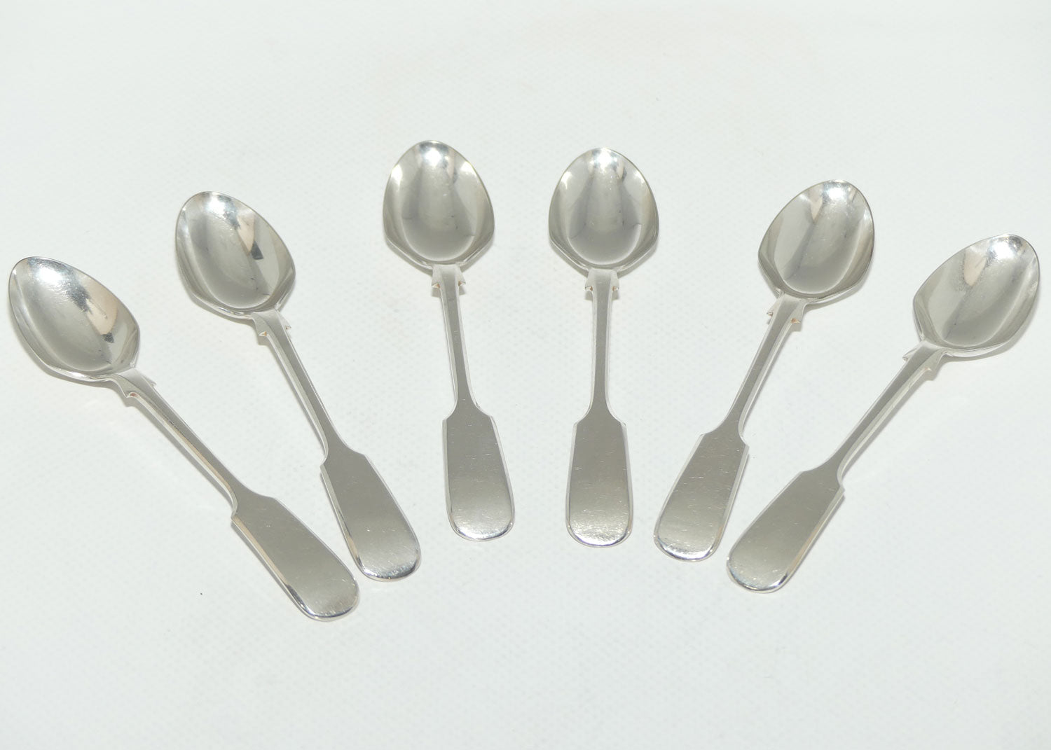 Set of 6 John Dixon and Son | Silver Plated Fiddle Pattern Teaspoon | 12cm