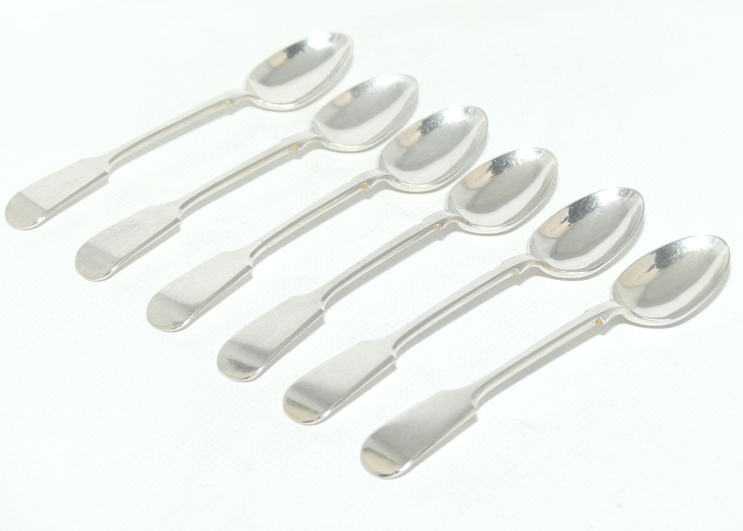Set of 6 John Dixon and Son | Silver Plated Fiddle Pattern Teaspoon | 12.5cm