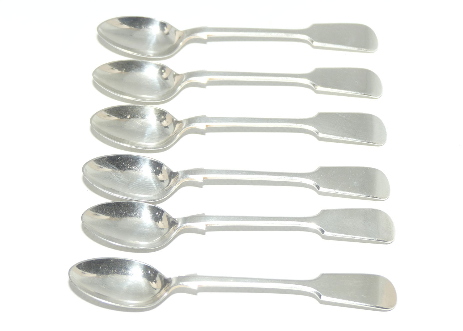 Set of 6 John Dixon and Son | Silver Plated Fiddle Pattern Teaspoon | 12.5cm