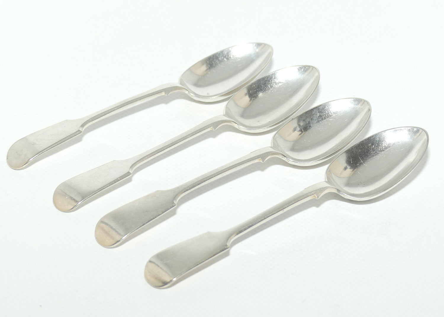 Set of 4 John Dixon and Son | Silver Plated Fiddle Pattern Teaspoon | 14.5cm