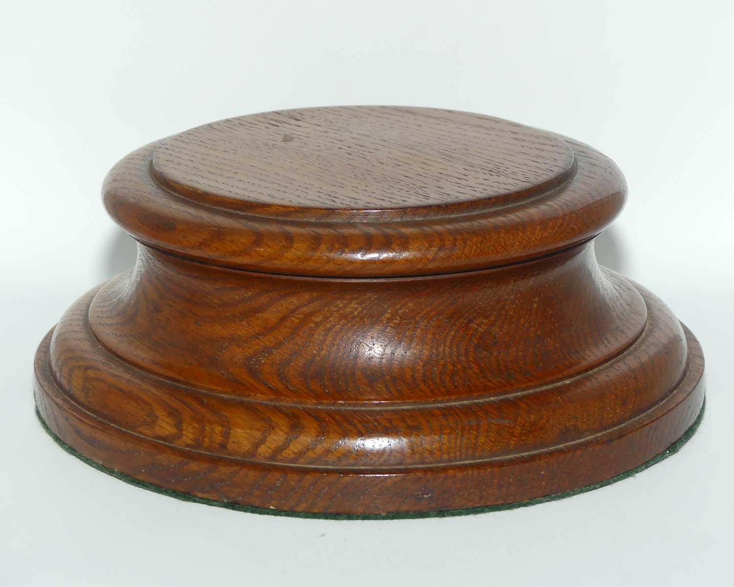Heavy English Oak pedastal vase stand | 24cm diam