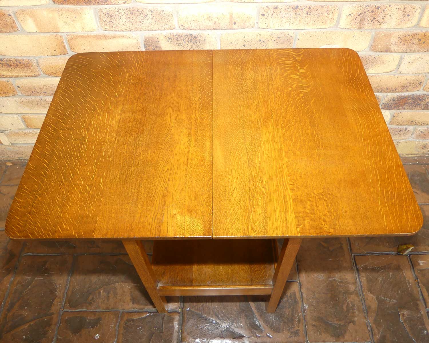 English Oak folding occasional table | perfect for between lounge chairs