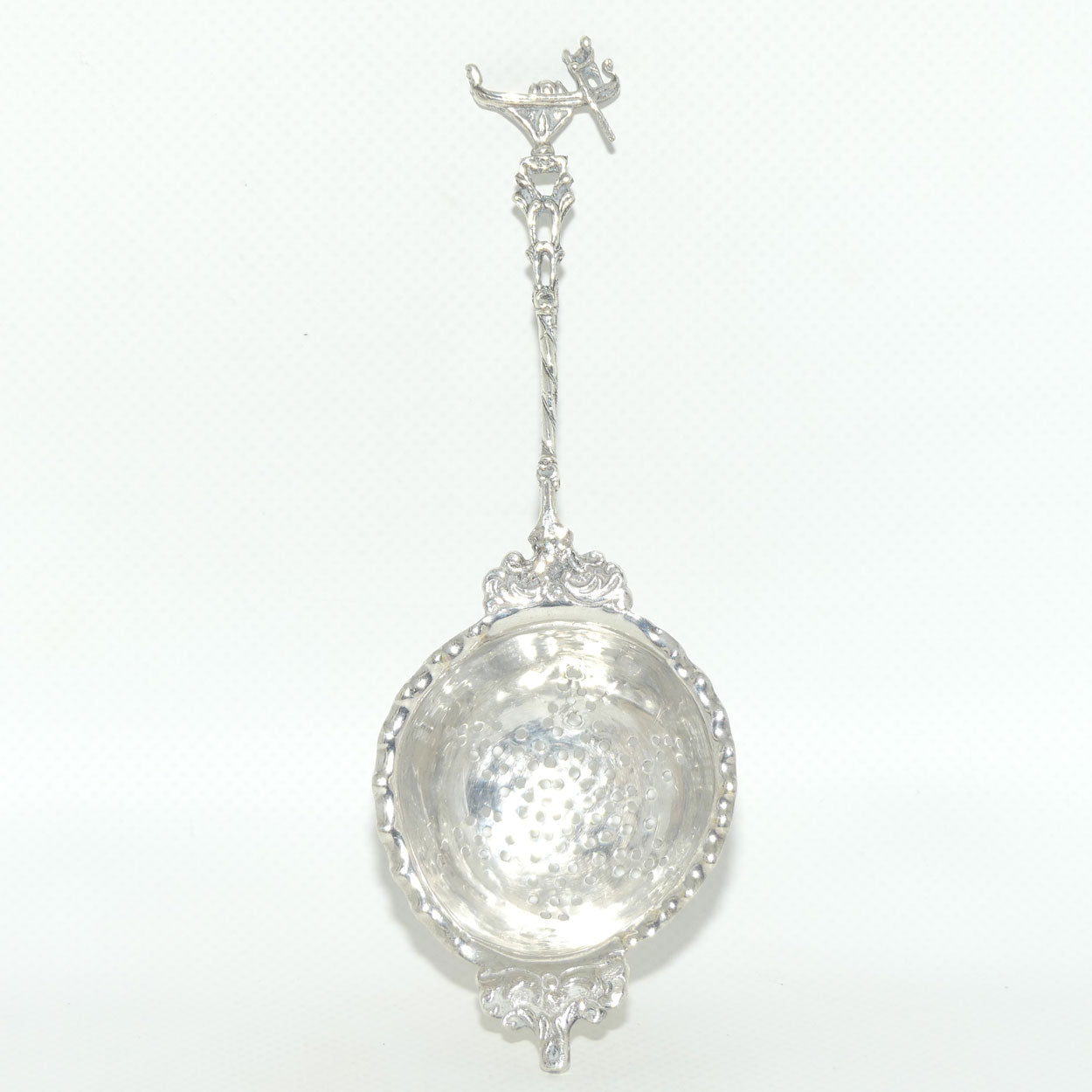 925 Sterling Silver tea strainer | Gondola handle | 34.6g | Berthold Muller