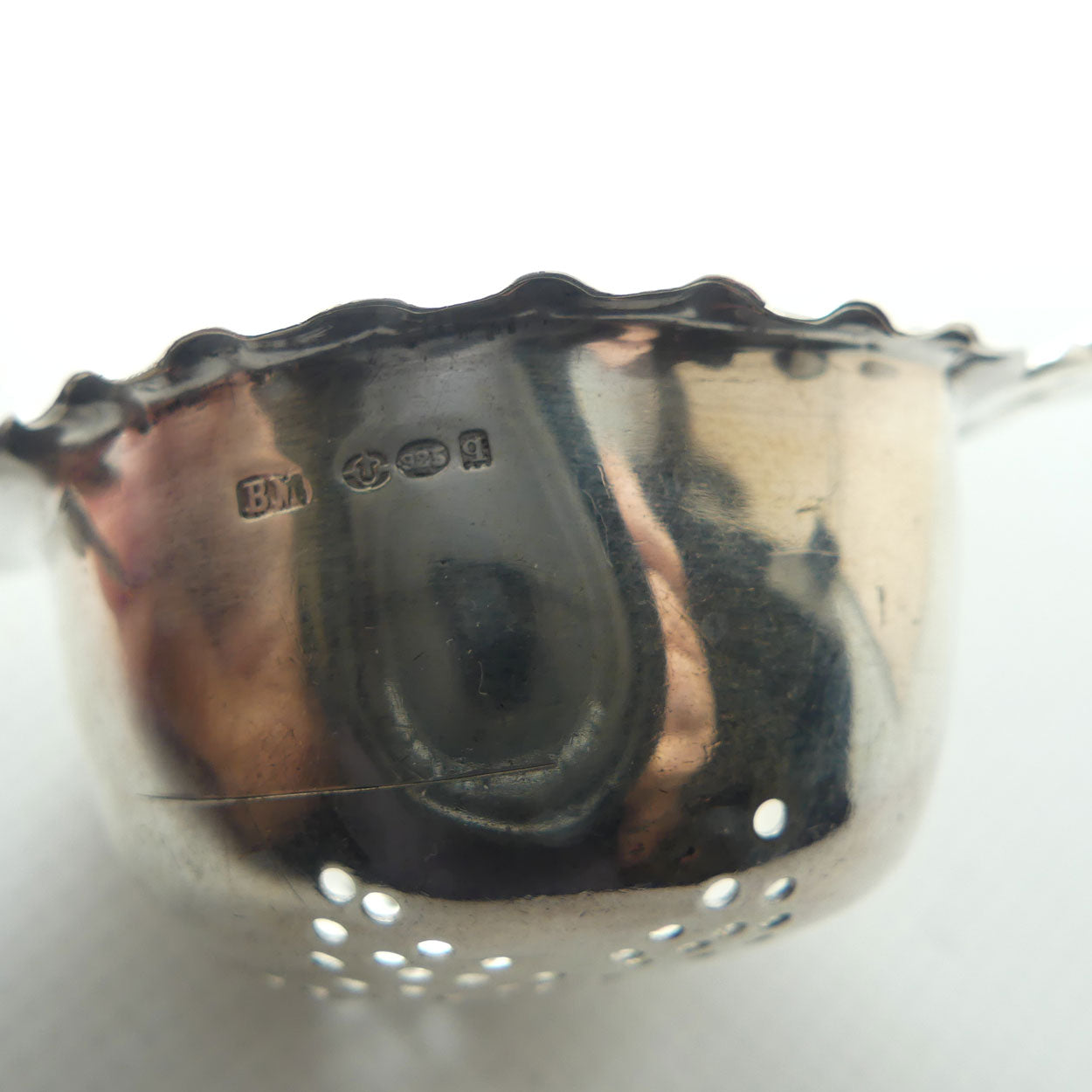 925 Sterling Silver tea strainer | Gondola handle | 34.6g | Berthold Muller