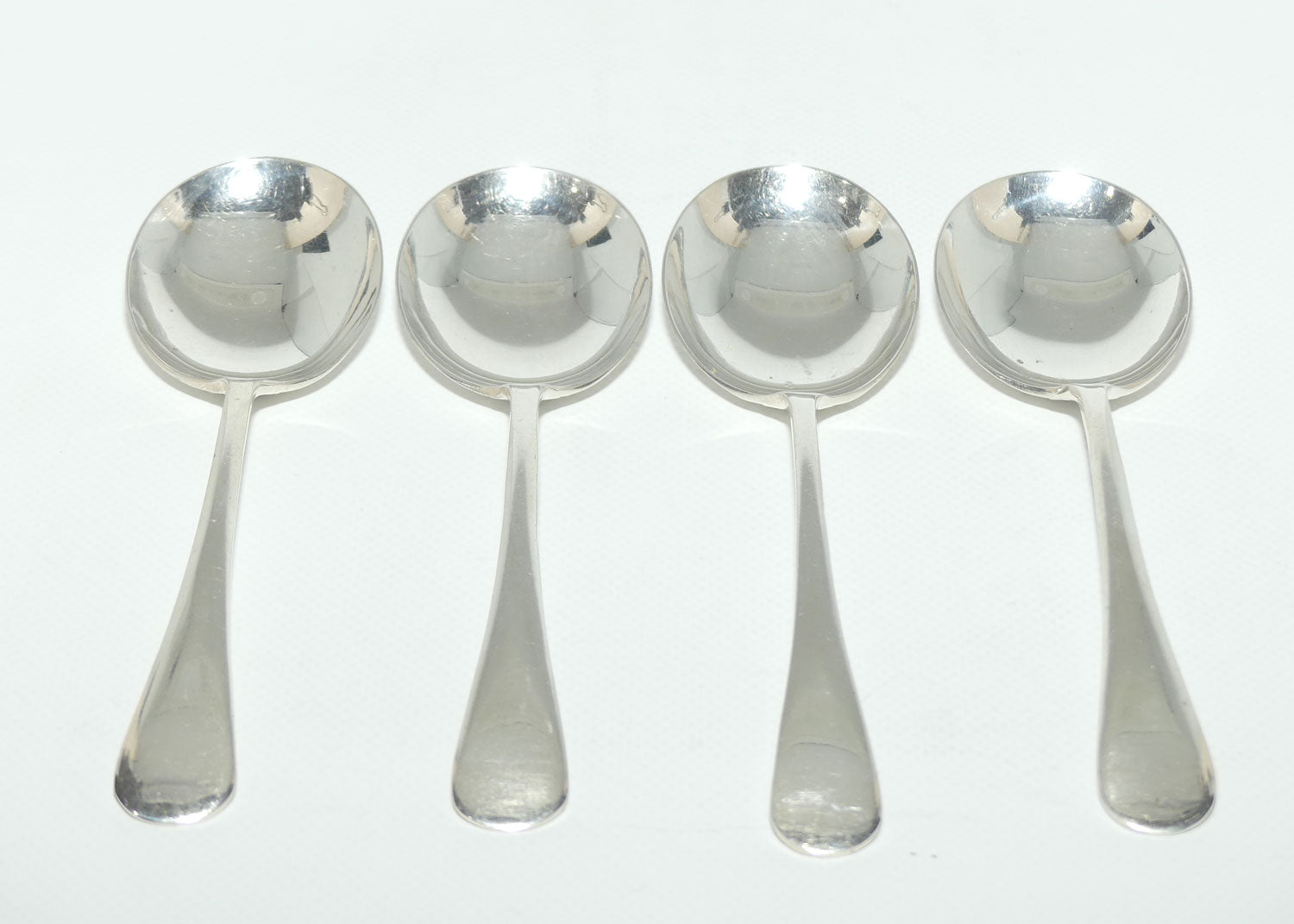 Set of 4 EPNS Silver Plate | Old English Pattern Soup Spoons | 17cm