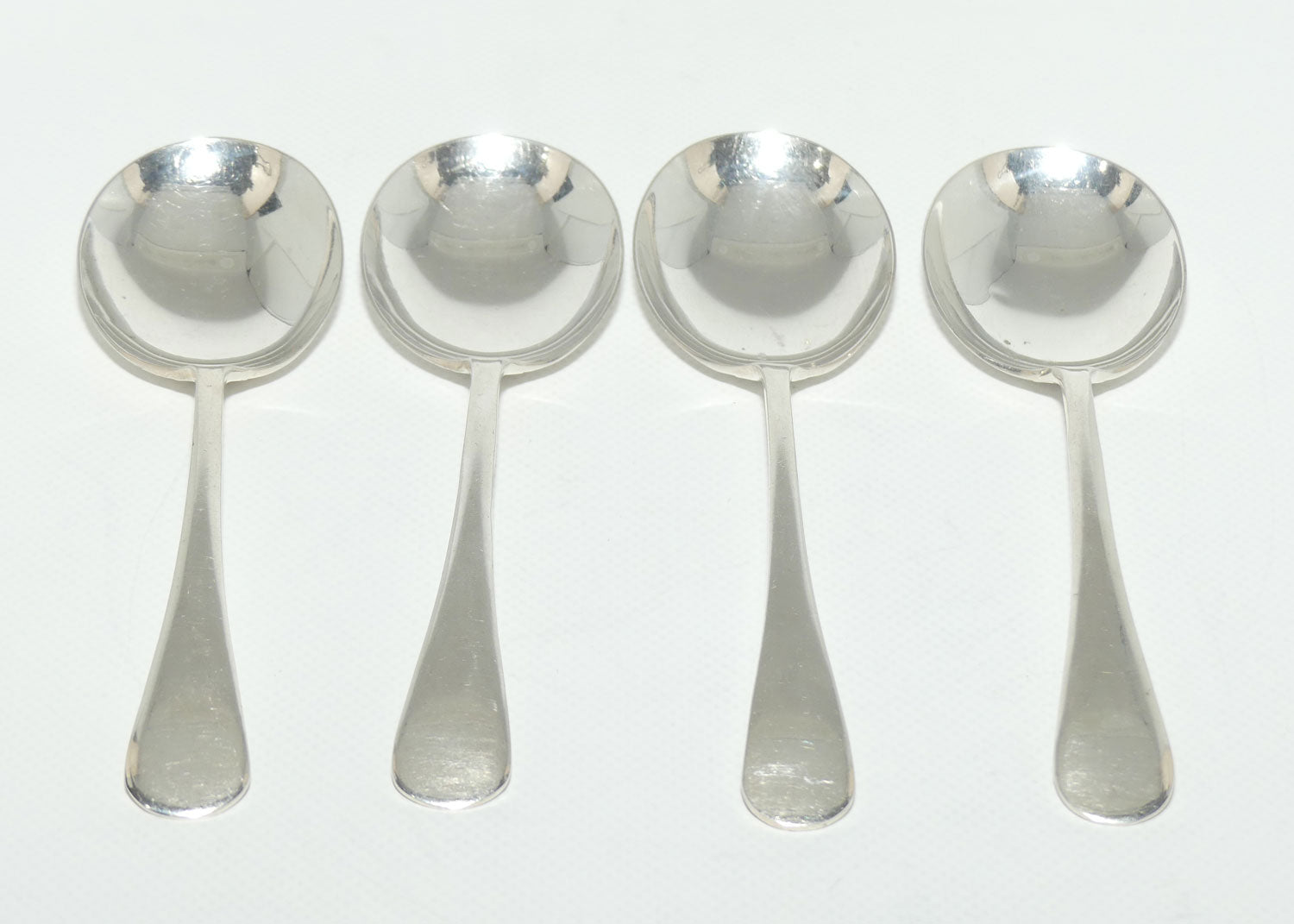 Set of 4 EPNS Silver Plate | Old English Pattern Soup Spoons | 17cm
