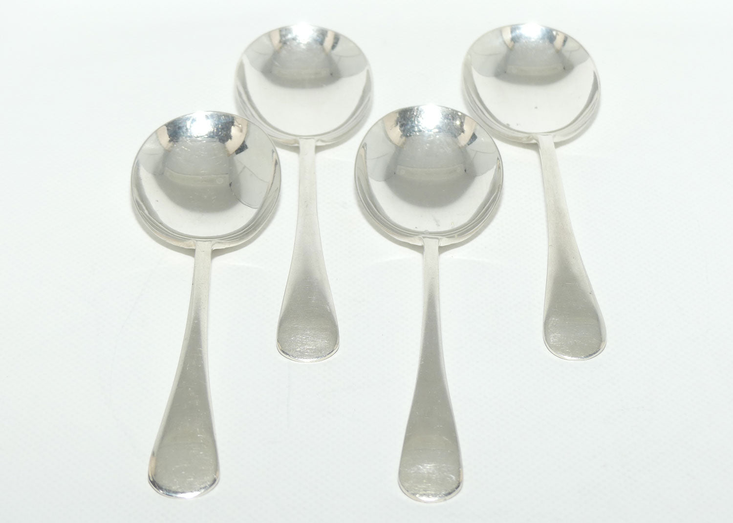 Set of 4 EPNS Silver Plate | Old English Pattern Soup Spoons | 17cm