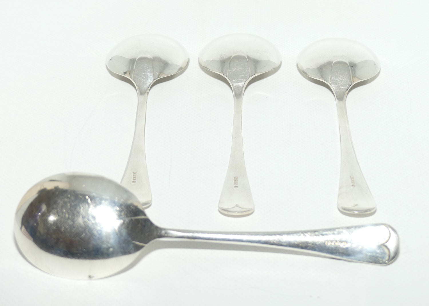Set of 4 EPNS Silver Plate | Old English Pattern Soup Spoons | 17cm